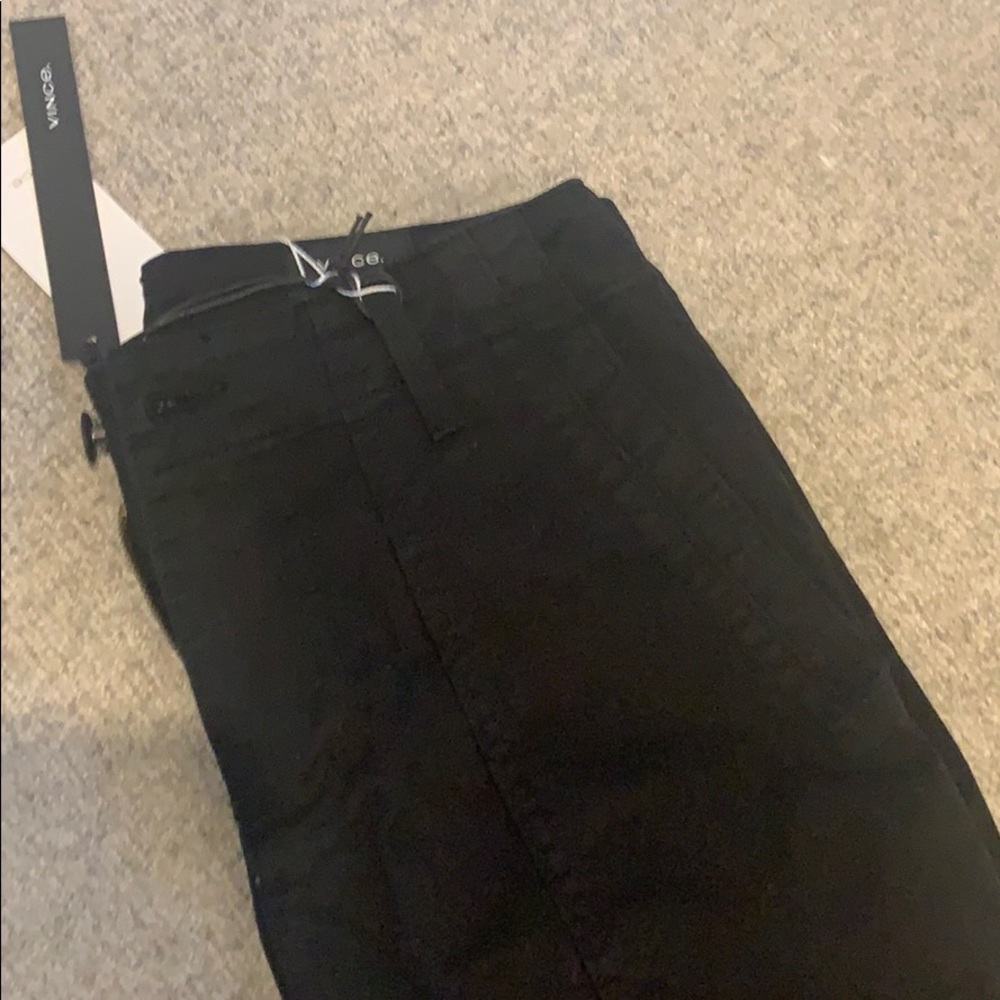 Vince black cuffed and zipped bottom pants